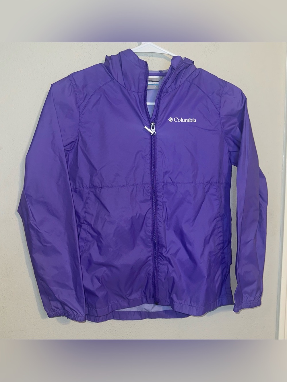 Columbia Kids' Purple Packable Hooded Rain Jacket
